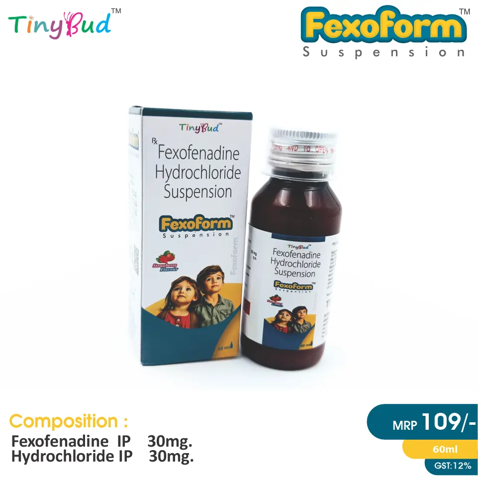 Fexofenadine (30mg/5ml) Suspension at the best price in PCD Pharma Franchise for Antihistamine, Allergy Relief.